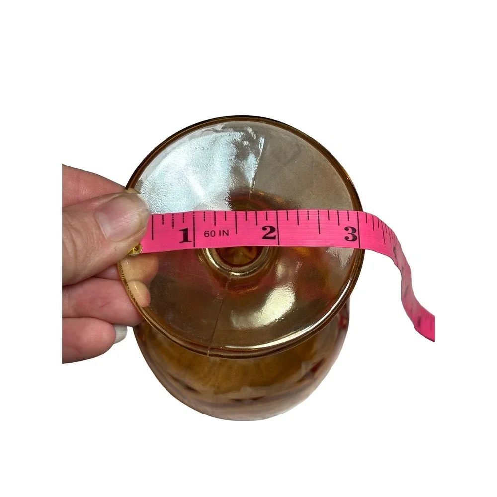 Vintage Amber Carnival Glass Iridescent Starburst Goblet Wine Glass 6in